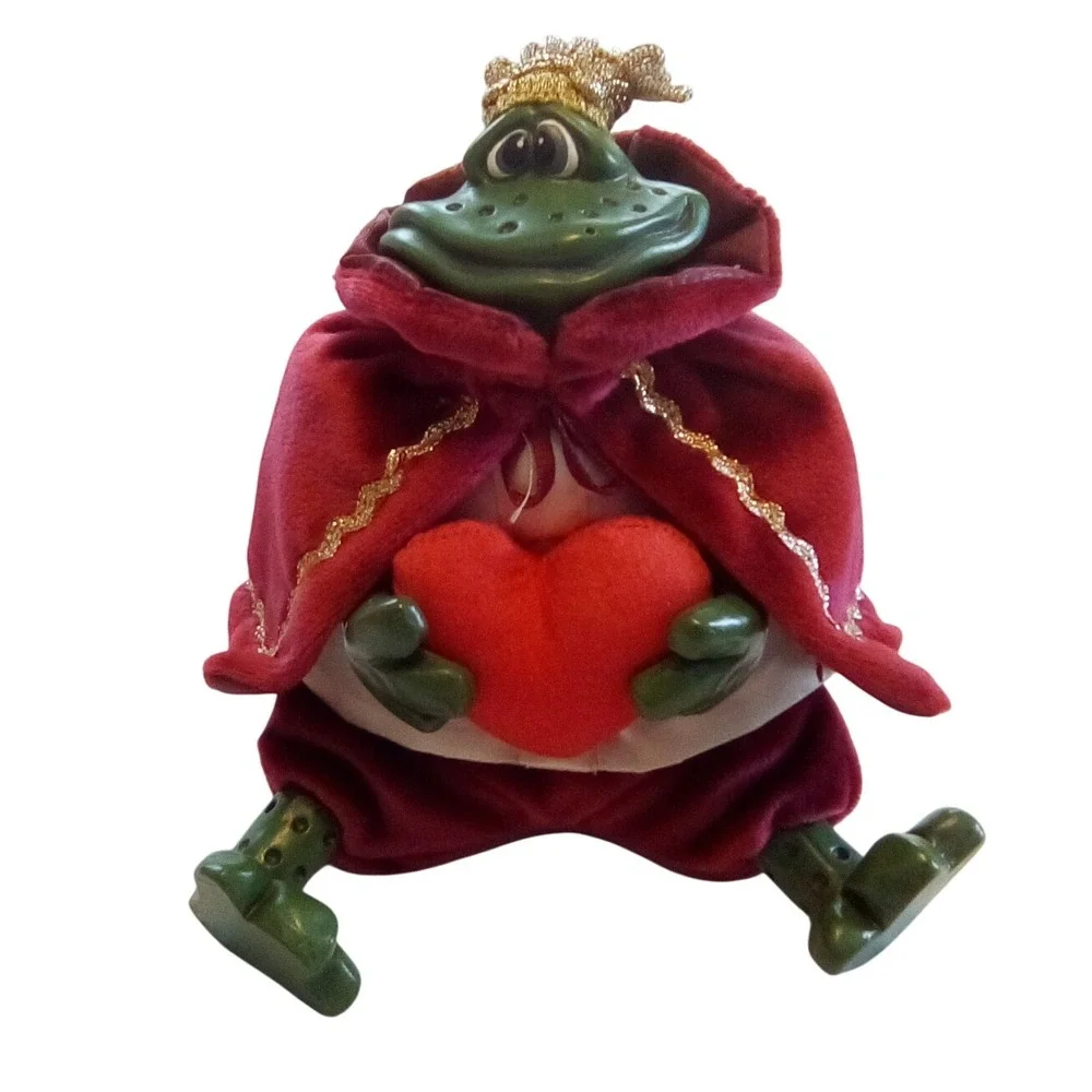 Russ Berrie, Prince Charming Frog & Valentine Heart Figurine 2005 Collectible - Picture 4 of 12